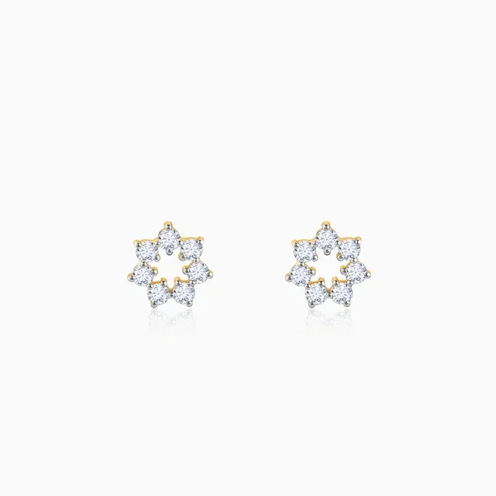 Gold Aureole Diamond Studs