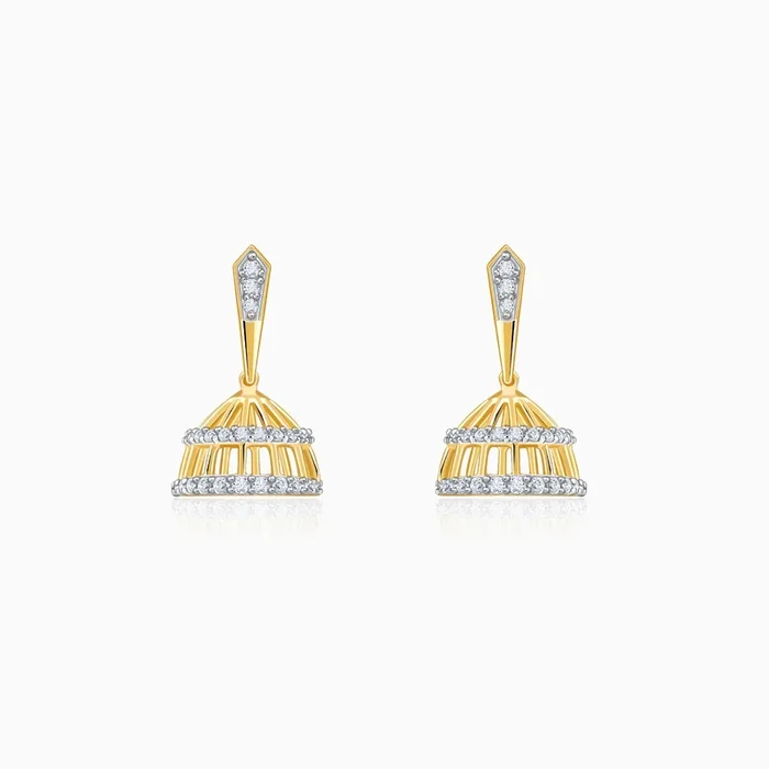 Gold Auric Lab Grown Diamond Jhumka