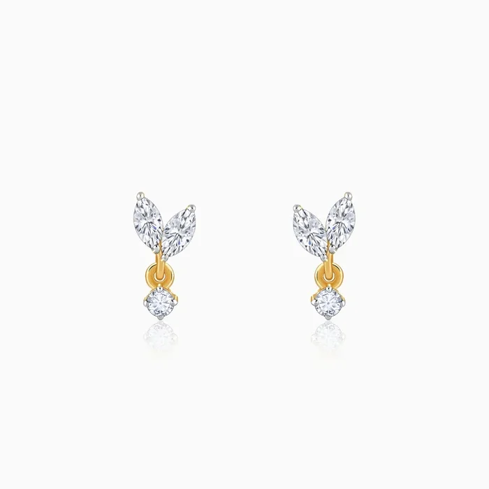 Gold Aurora Leaf Lab Grown Diamond Earrings