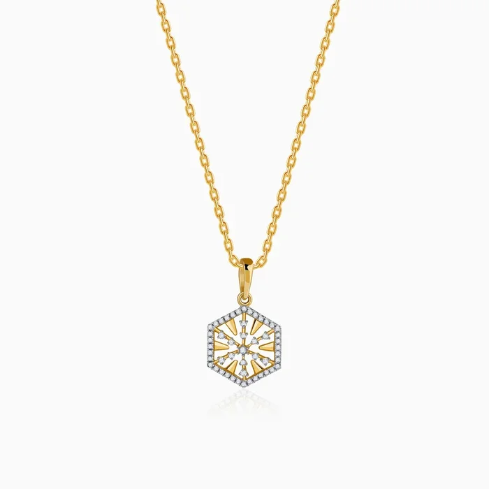 Gold Aurum Edge Lab Grown Diamond Pendant