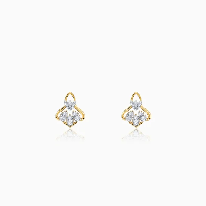 Gold Bellflower Rhapsody Lab Grown Diamond Earrings
