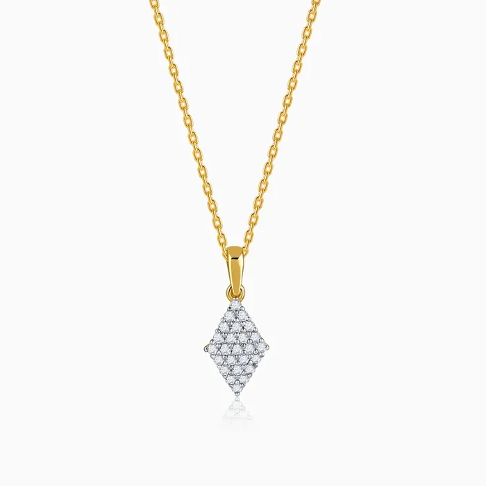 Gold Classy Rhombus Lab Grown Diamond Pendant