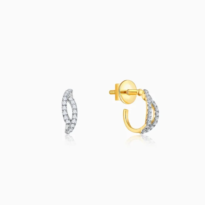 Gold Elixir Lab Grown Diamond J-hoop Earrings