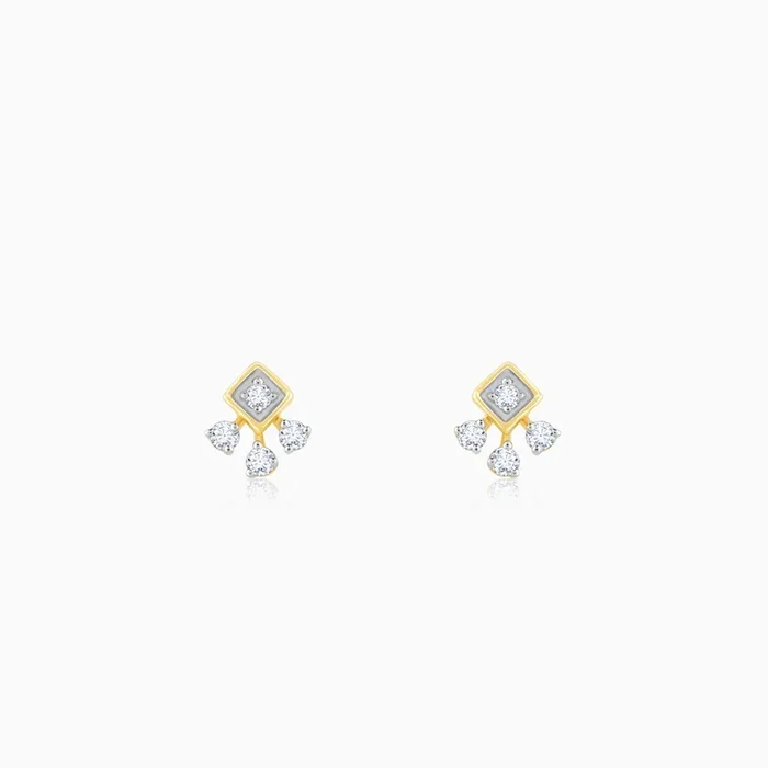 Gold Exquisite Trio Lab Grown Diamond Stud Earrings