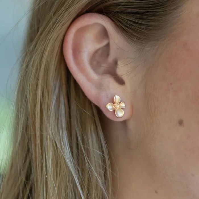 Gold Flower Studs