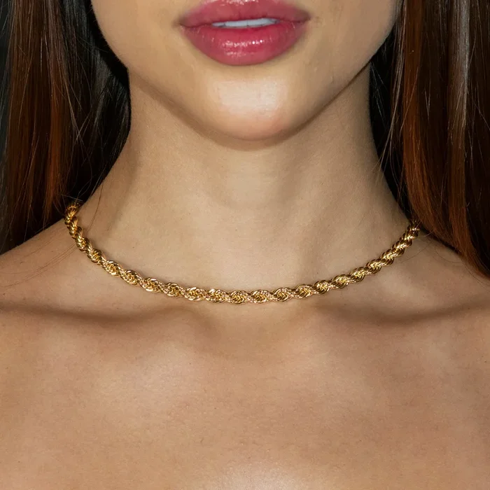Gold Jewelry – Womens 14K Gold Chain Solid Rope