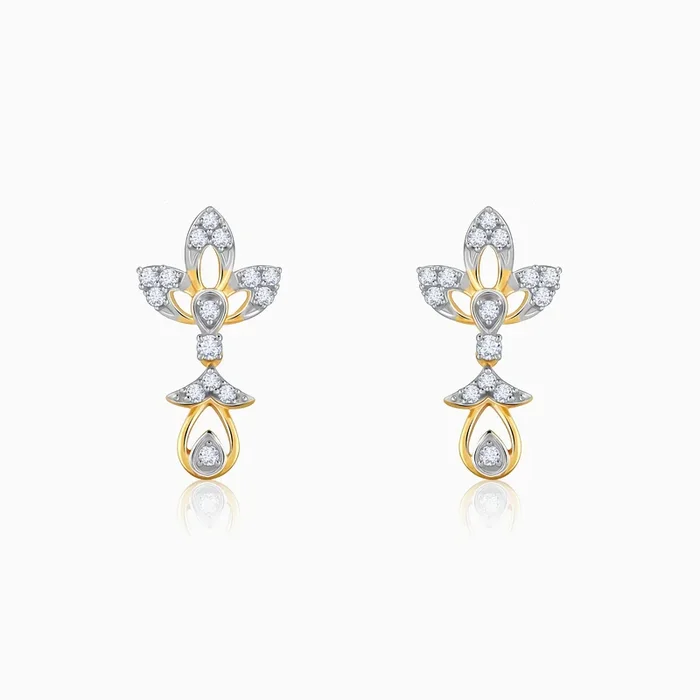 Gold Leaflight Lab Grown Diamond Earrings