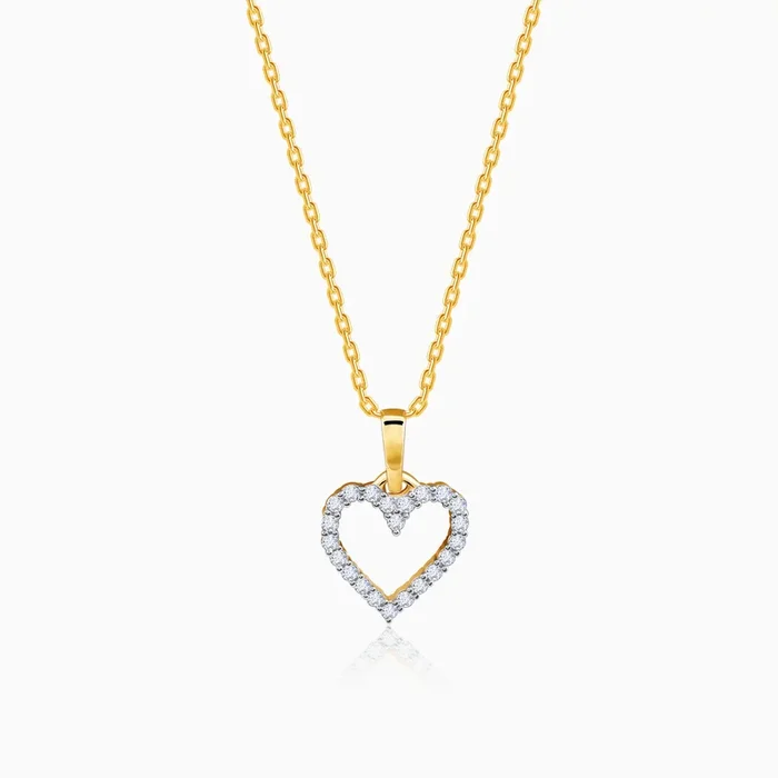 Gold Lovely Heart Lab Grown Diamond Pendant