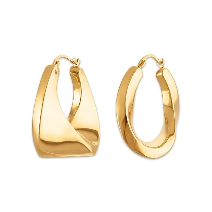 Gold Luxe Chunky Hoop Earring in 10KT Yellow Gold Over Resin
