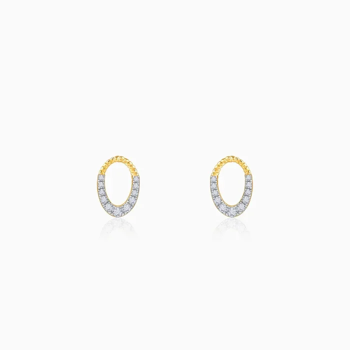 Gold Oval Gleam Lab Grown Diamond Earrings