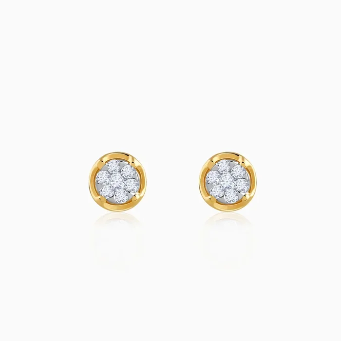 Gold Petal Lab Grown Diamonds Studs