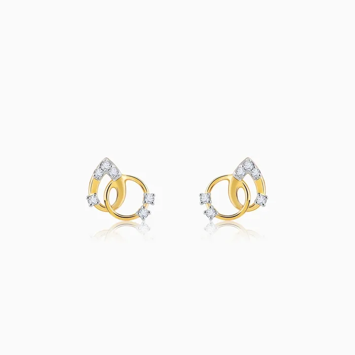 Gold Petioles Diamond Studs