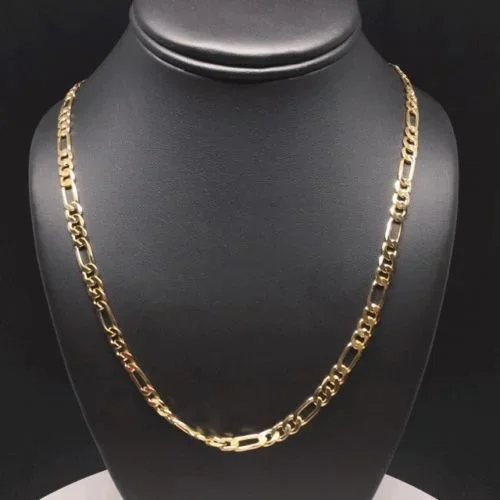 Gold Plated 18, 24-26 inch Figaro Chain 3-5mm