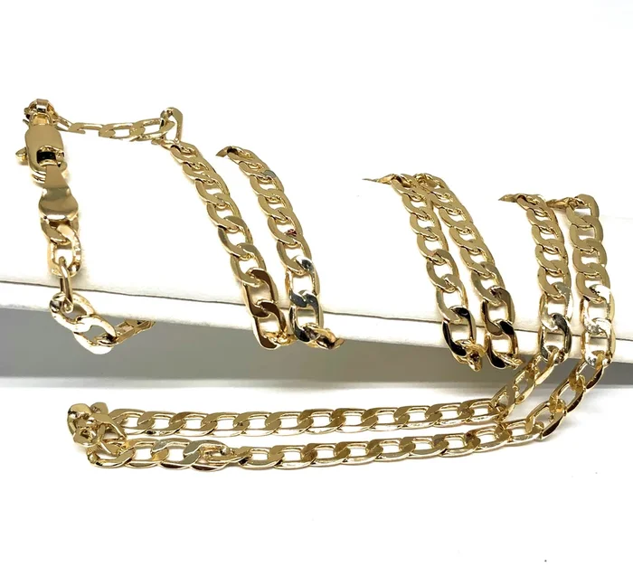 Gold Plated 24″ 4mm Cuban Link Chain / Cadena Cuban Link 24” Oro Laminado 4mm