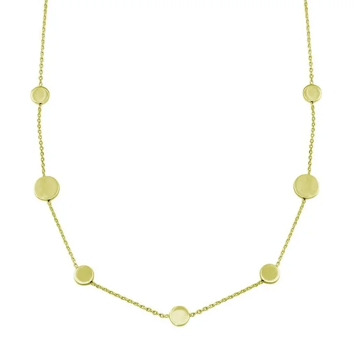 Gold Plated 925 Sterling Silver 7 Disc Necklace – VGC16GP