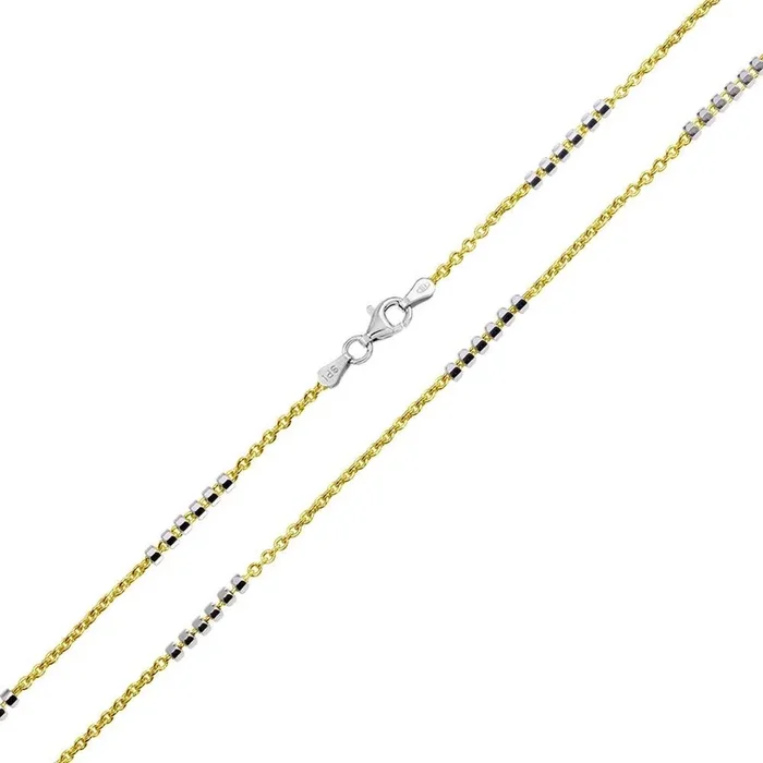 Gold Plated 925 Sterling Silver DC 6 Beads Link Chains 1.4mm – CH374 GP