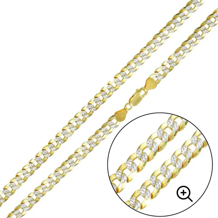 Gold Plated 925 Sterling Silver DC Curb Chain 6.5mm – CH938 GP
