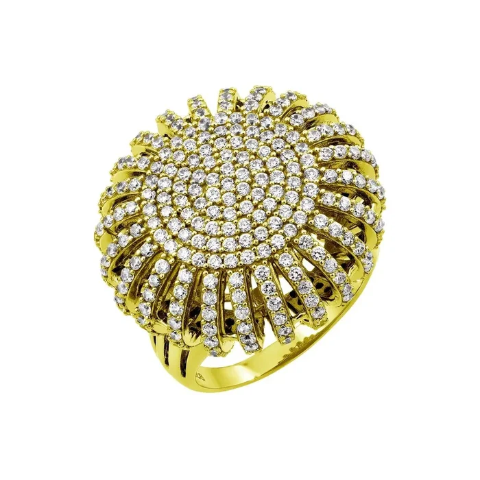 Gold Plated 925 Sterling Silver Micro Pave CZ Ring – GMR00026