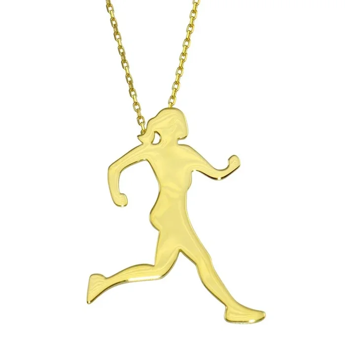 Gold Plated 925 Sterling Silver Runner Necklace – GMN00187GP