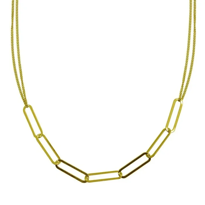 Gold Plated 925 Sterling Silver Thin Curb Link Necklace – ITN00136-GP