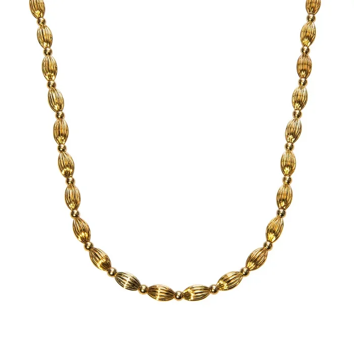 Gold-Plated Charleston Rice Bead Necklace