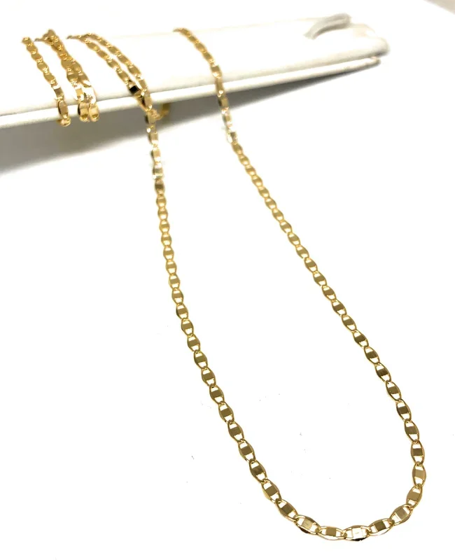 Gold Plated Classic Yellow Valentina Chain 20,24 inch 2.5mm Wdith