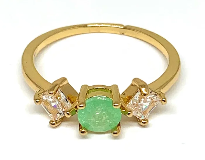 Gold Plated Dainty CZ Band Ring Anillo