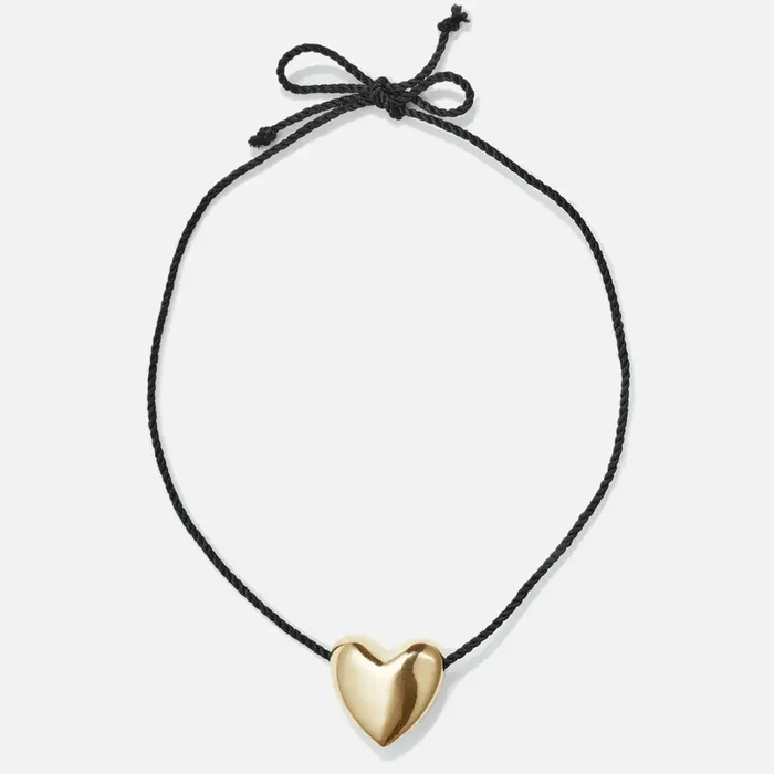 Gold Plated Heart Necklace, Large