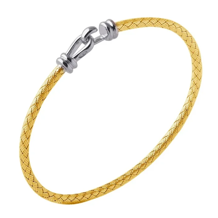 Gold-Plated Silver 3mm Mesh Bangle