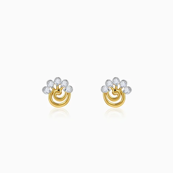 Gold Serenity Floral Lab Grown Diamond Earrings