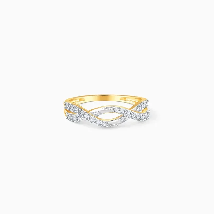 Gold Shining Twist Lab Grown Diamond Ring