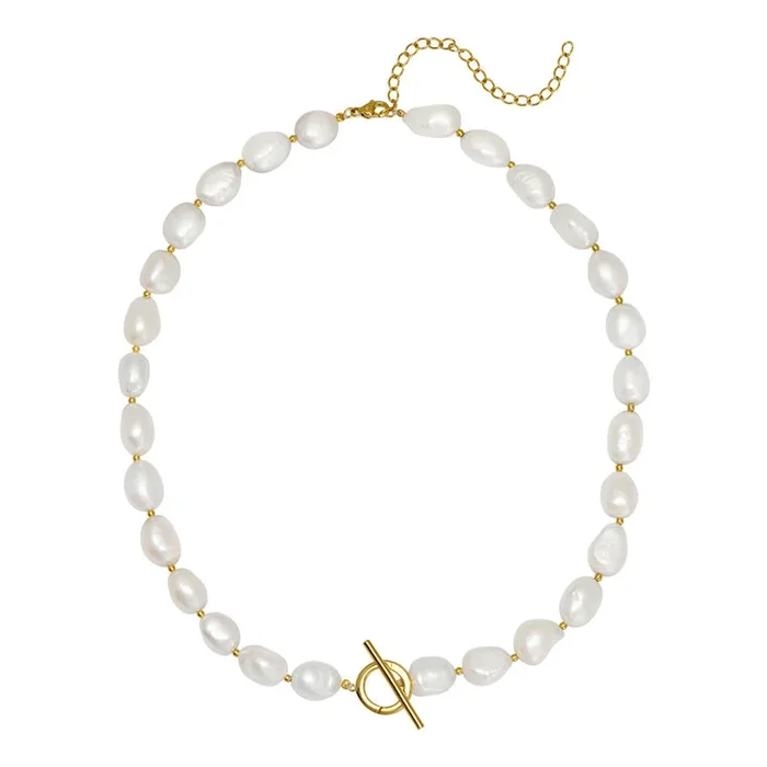 Goldbug Collection Freshwater Pearl Toggle Charm Necklace