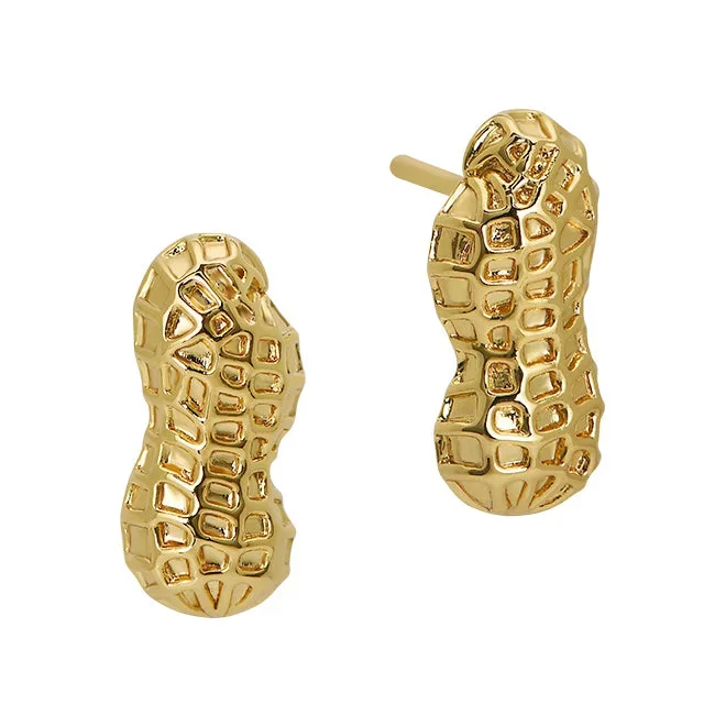 Goldbug Collection Large Peanut Stud Earrings