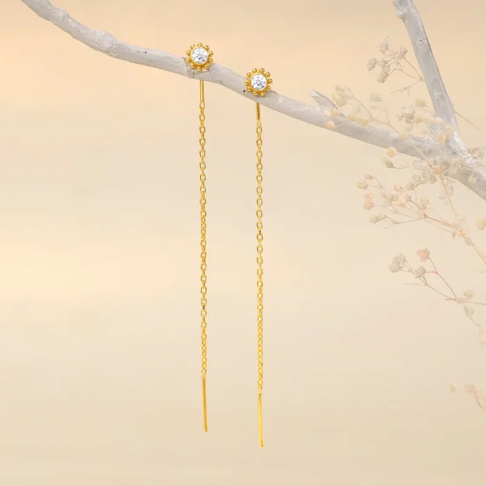 Golden Bling Sui Dhaga Earrings
