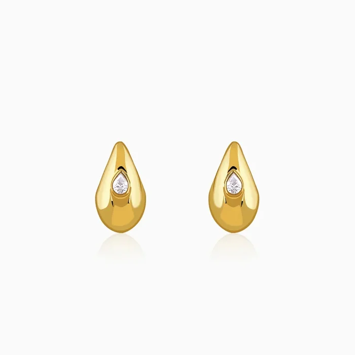 Golden Chunky Teardrop Earrings