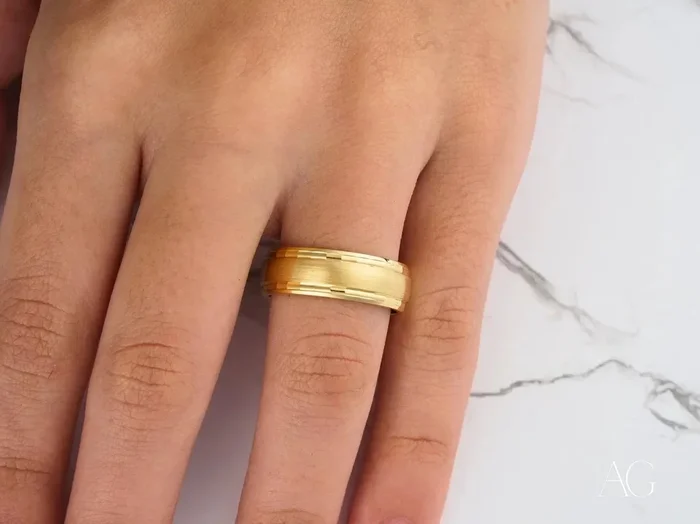 Golden Fortress Wedding Band