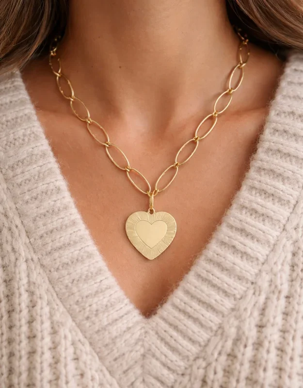 Golden Heirloom Heart Necklace