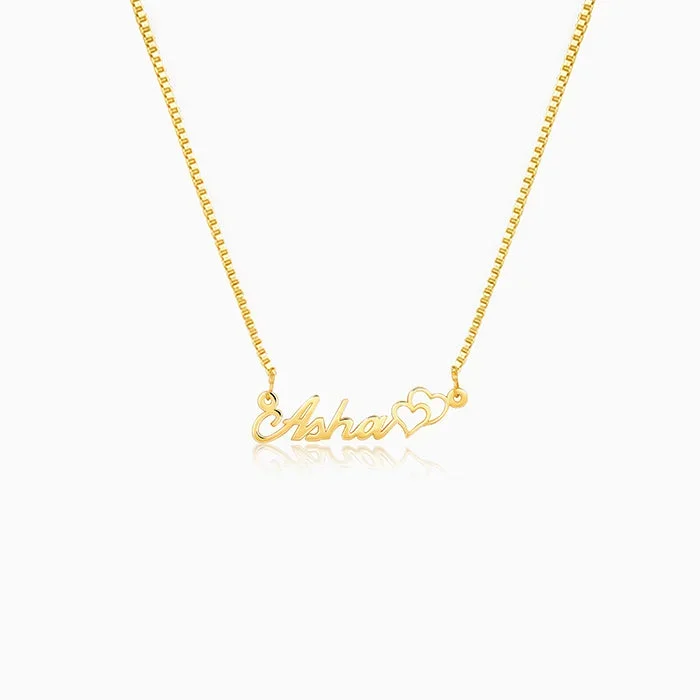 Golden Personalised Dual Heart Necklace