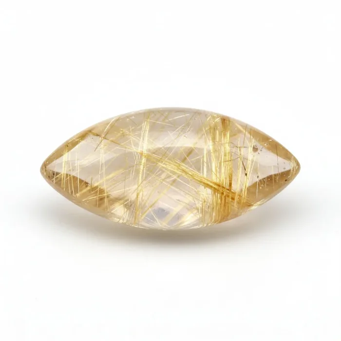 Golden Rutile 1PC Large 8×16 MM Marquise Cabochon Yellow Brilliant semi Precious Loose Gemstones