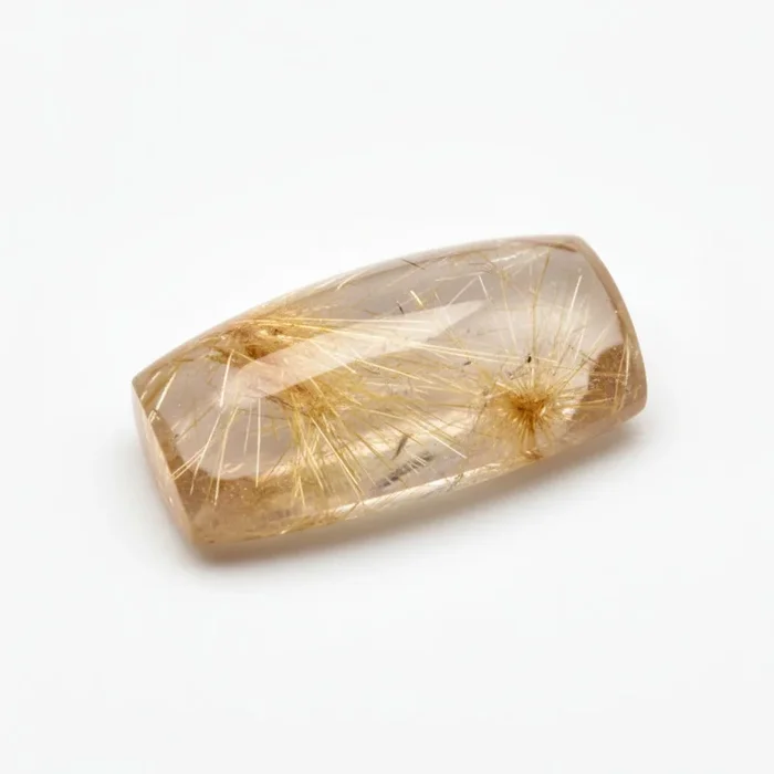 Golden Rutile 1PC Medium 7×14 MM Baguette Cabochon Yellow Natural semi Precious Loose Gemstone