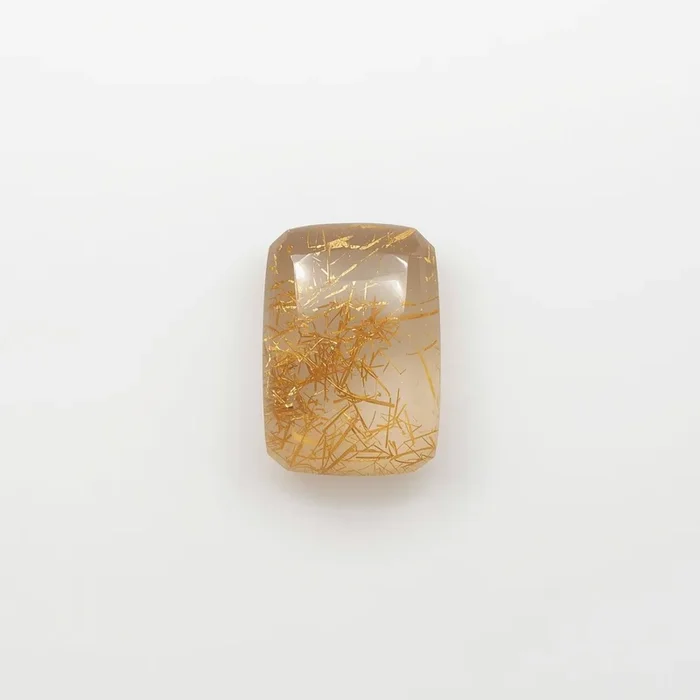 Golden Rutile 1PC Medium 8×10 MM Emerald Cabochon Yellow Genuine semi Precious Loose Gems