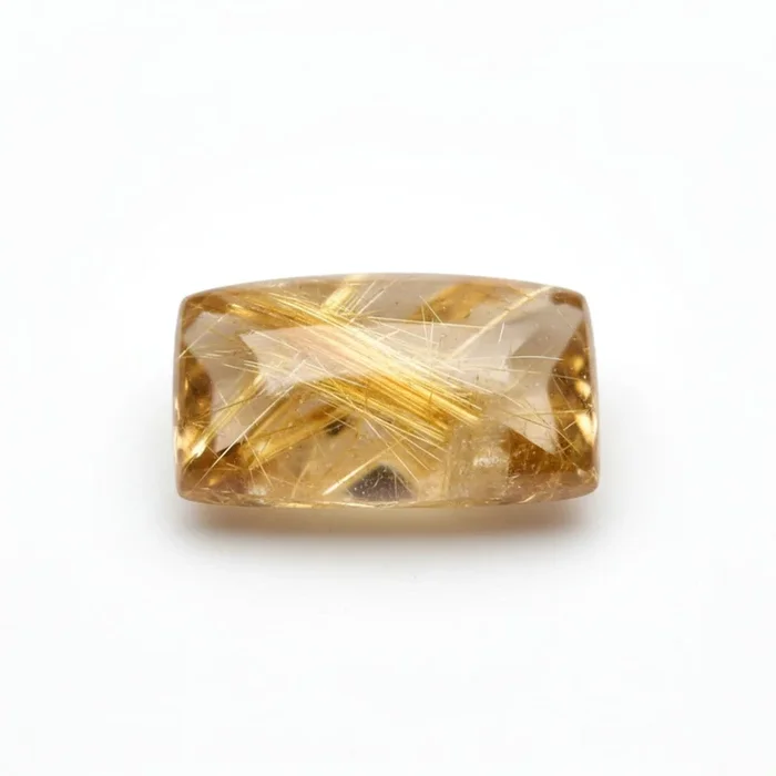 Golden Rutile 1PC Small 6×12 MM Baguette Cabochon Yellow High-Quality semi Precious Loose Gems