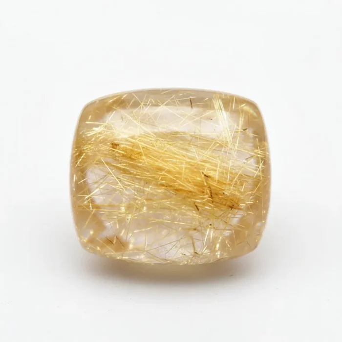 Golden Rutile 1PC Small 8×8 MM Cushion Cabochon Yellow Luster semi Precious Loose Gemstones