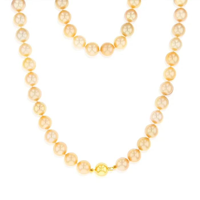 Golden Southsea 6-10mm Pearl Strand with 9ct Yellow Gold Clasp