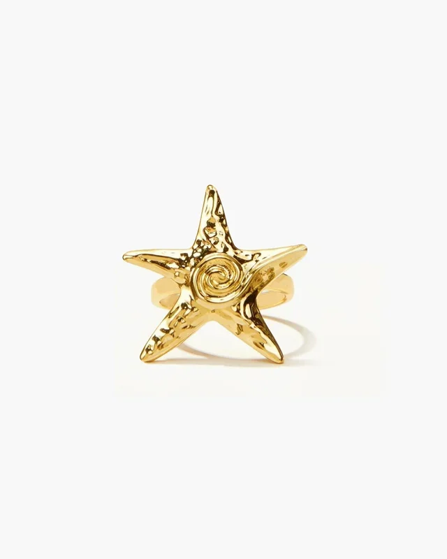 Goldener Seestern-Ring