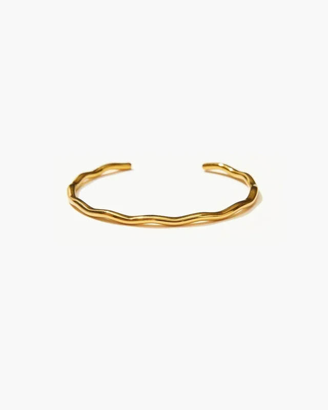 Goldener Wellen-Armreif