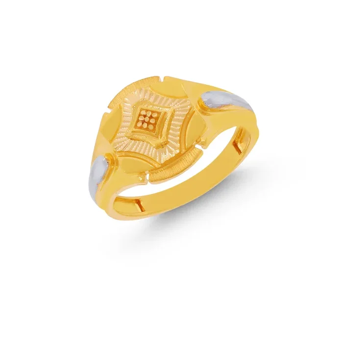 Gorgeous Two tone Men’s Ring in 22K Gold