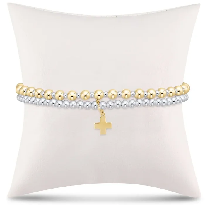 grateful for you gift stack – mixed metal signature cross charm