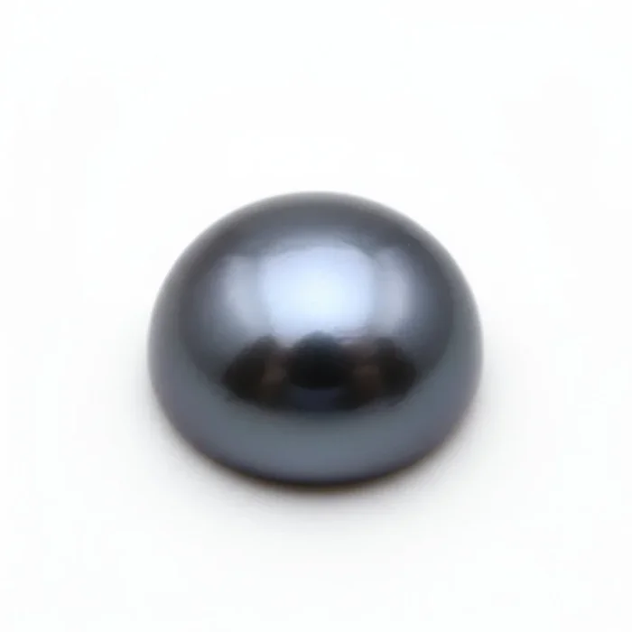 Gray Pearl 1PC Small 8×8 MM Round Cabochon Gray Brilliant semi Precious Precious Gemstone