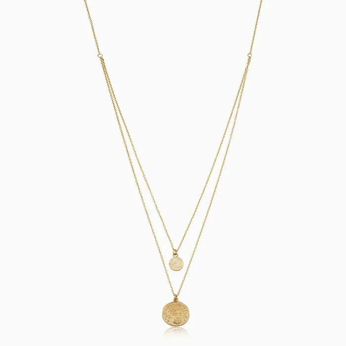 Greek Medallion Layered Necklace